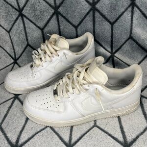 White Nike Air Force 1 Leather Sneakers